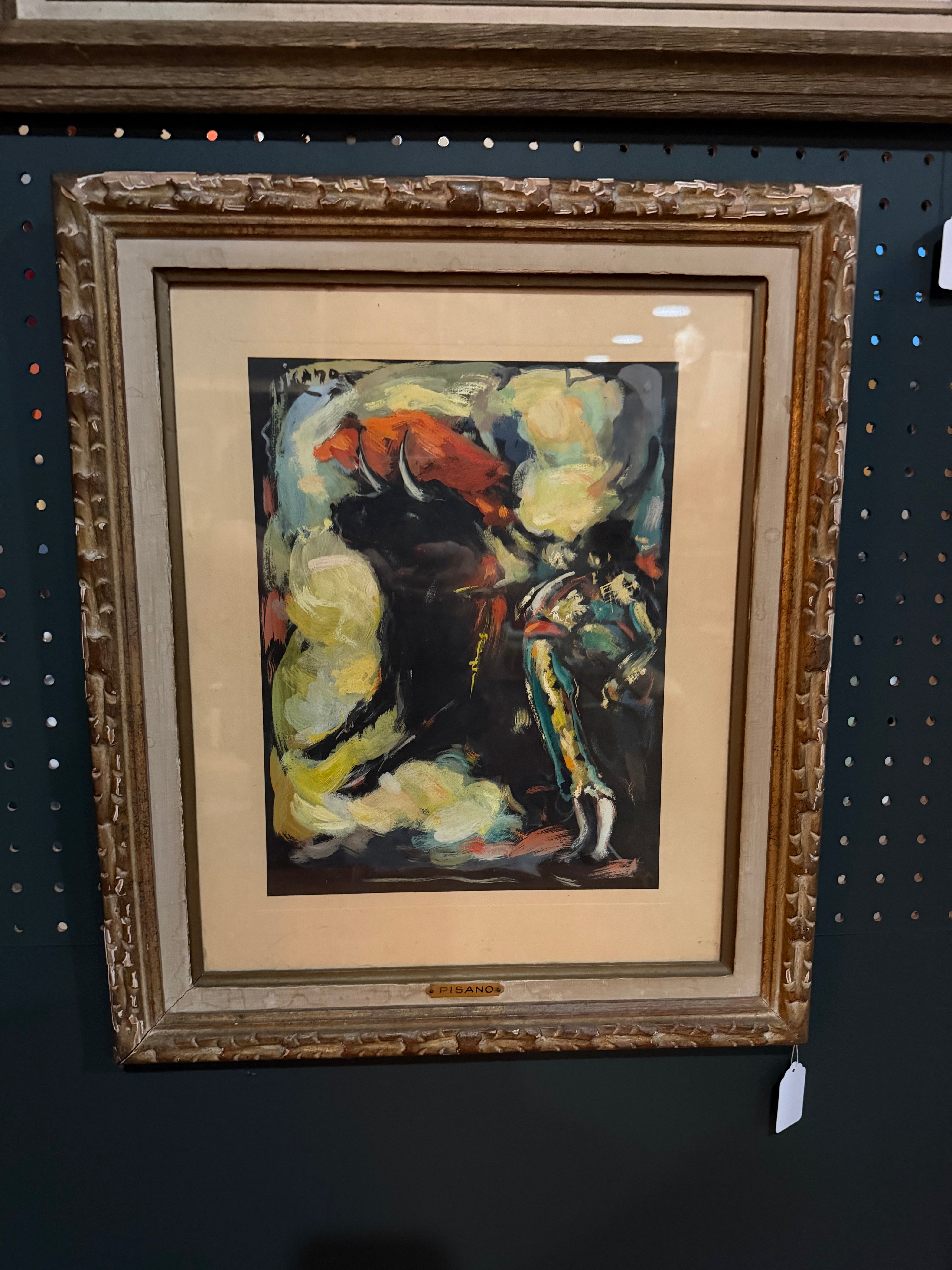 17x20” Pisano bullfighting framed print