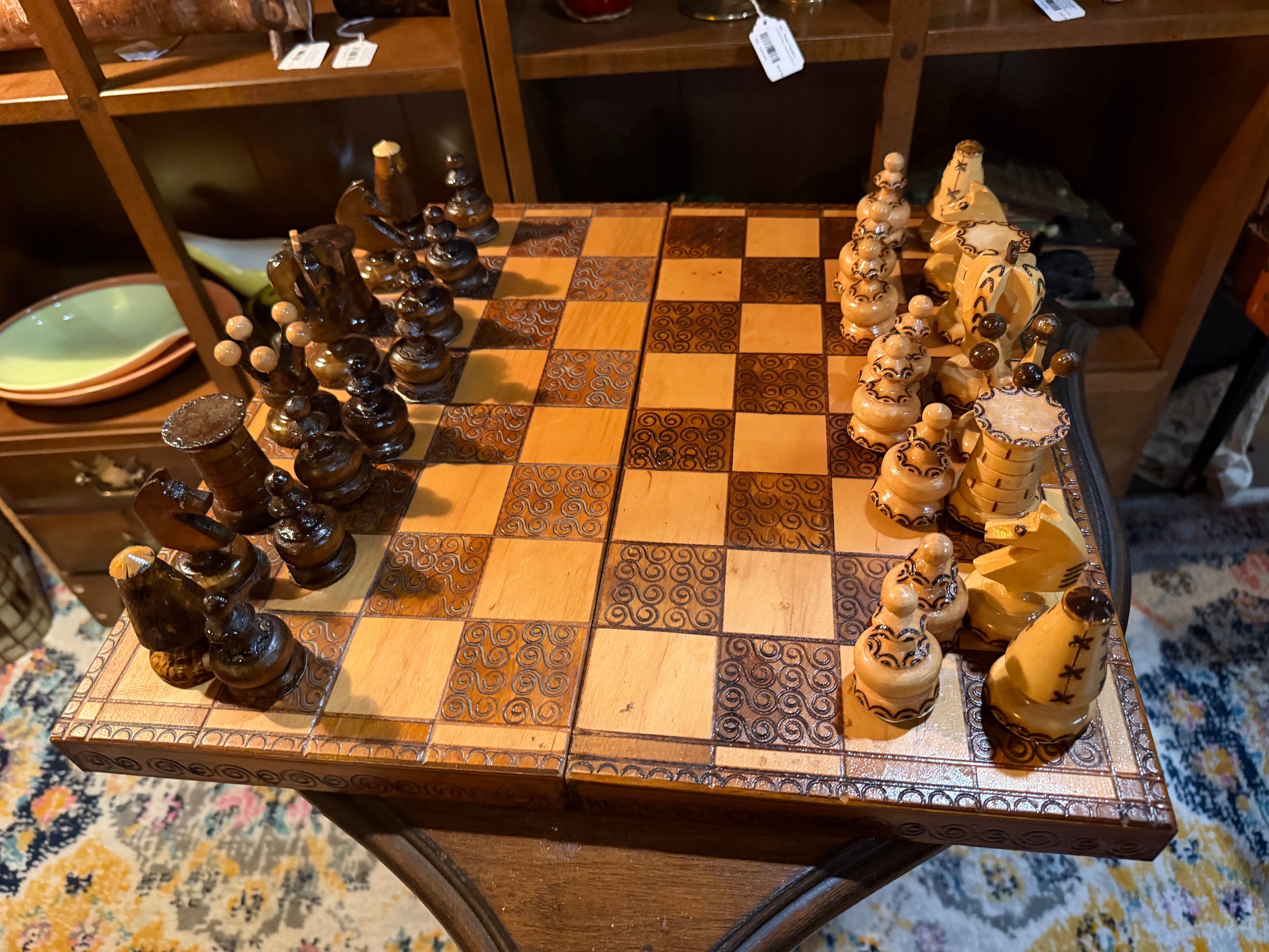 8x16” wood handmade chess set