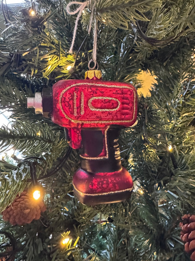 4" Drill Glass Ornament