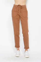Judy Blue Burnt Orange High-Waisted Garment-Dyed Cuffed Joggers 3(26)