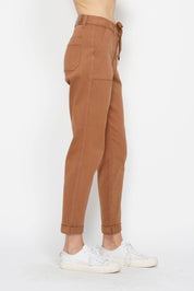 Judy Blue Burnt Orange High-Waisted Garment-Dyed Cuffed Joggers 3(26)
