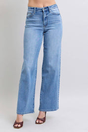 Judy Blue High-Waisted Vintage Wash Retro Wide Leg Jeans - 7(28)