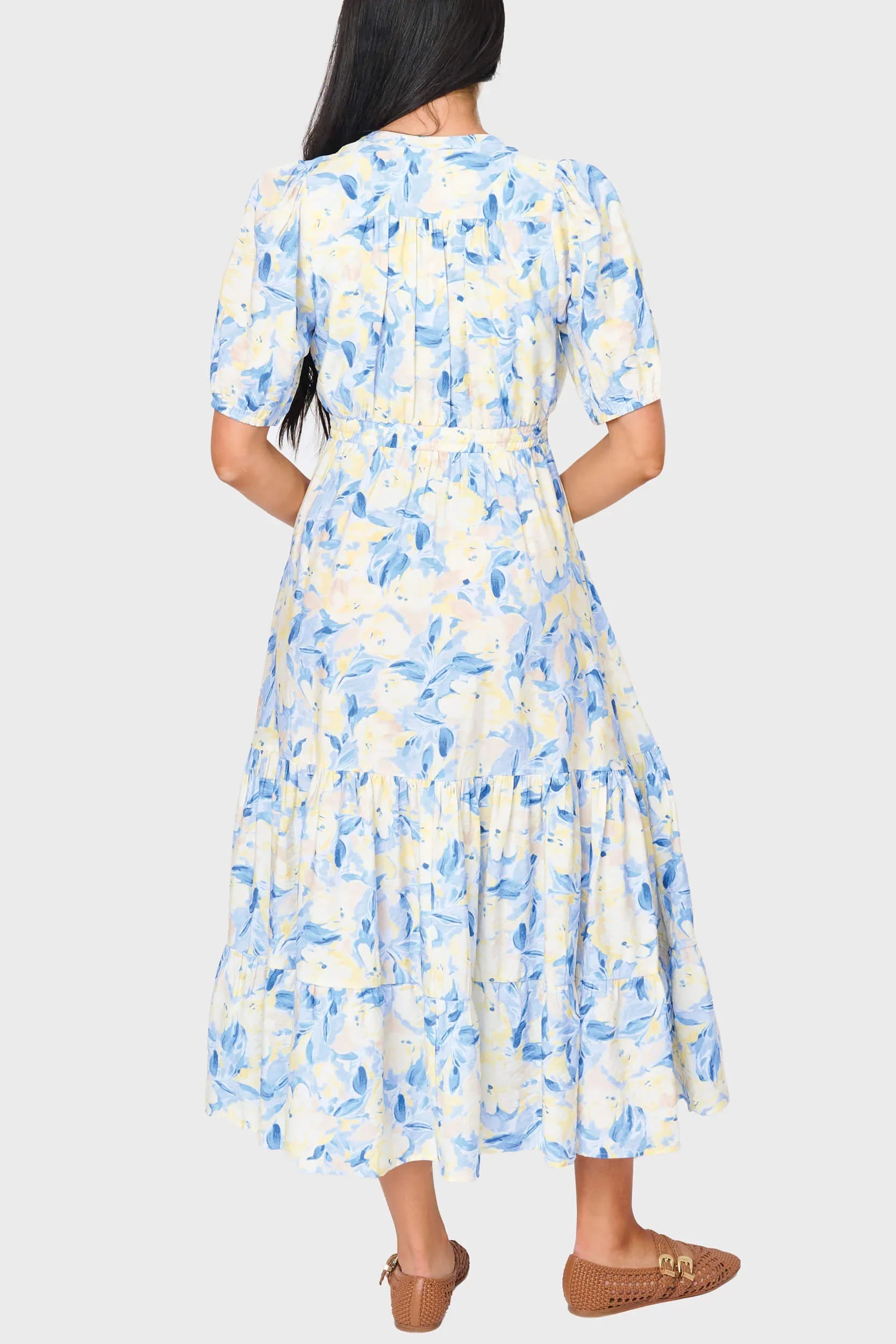 Kira Romantic Drawstring Midi Dress | Large