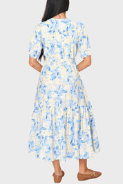Kira Romantic Drawstring Midi Dress | Medium