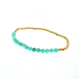 Gold Birthstone Stacking Bracelet - May (Emerald)