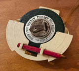 Vintage Lufkin Ni-Clad Steel Measuring Tape with Holder & Pencil