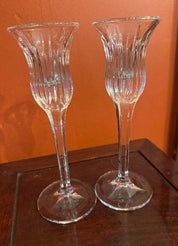Vintage Mikasa Icicle Crystal Candlesticks SET OF 2