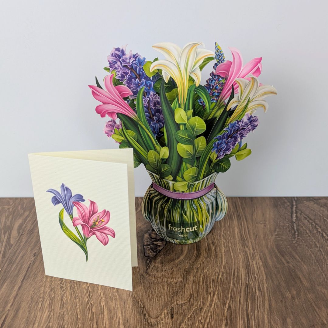 Mini Lilies & Lupines Pop Up Greeting Card