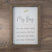 My Boy, Baby Room Decor, 9" x 13" Wooden Sign | Made in USA