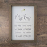 My Boy, Baby Room Decor, 9" x 13" Wooden Sign | Made in USA