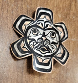 Northwest Native American Sun Totem Pin