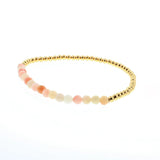 Gold Birthstone Stacking Bracelet - October (Opal)