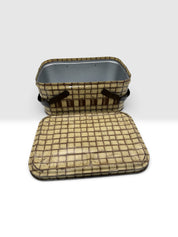 Vintage tin wicker look picnic basket