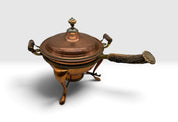 15” Copper Chafing dish Antler / stag Handles 6 pieces w/tray