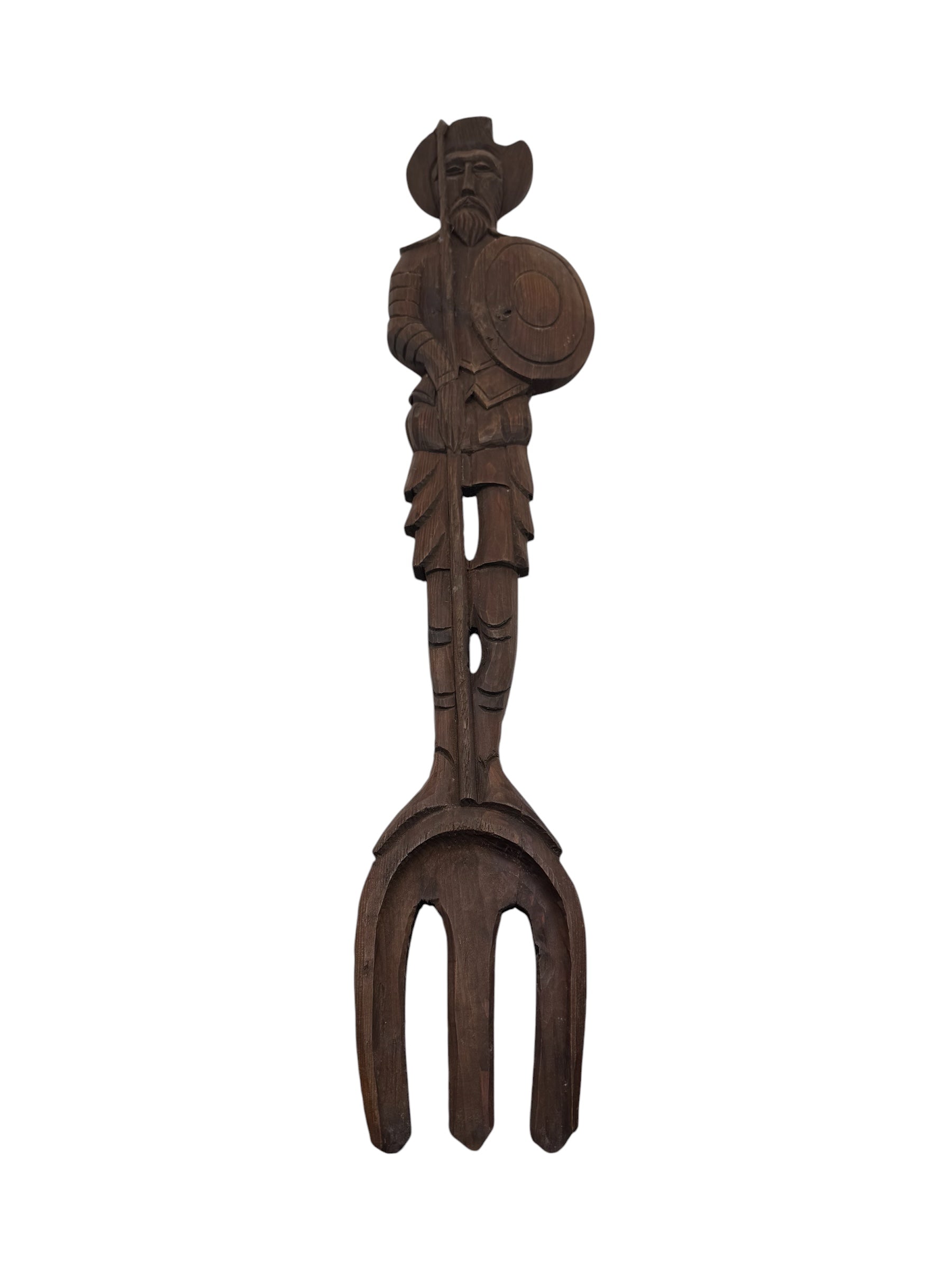 26” Carved Wood Don Quixote wall hanging