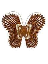 24”x20” rattan Butterfly wall hanging brown wicker