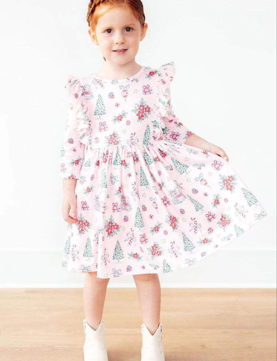PinkChristmas3_4SleeveRuffleTwirlDresssinglewithskirtout.webp