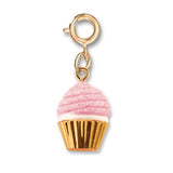 Gold Pink Glitter Cupcake Charm | Charm It