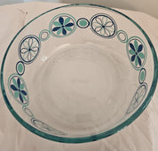 Vintage Pyrex Teal/Aqua Flower Pinwheel Bowl
