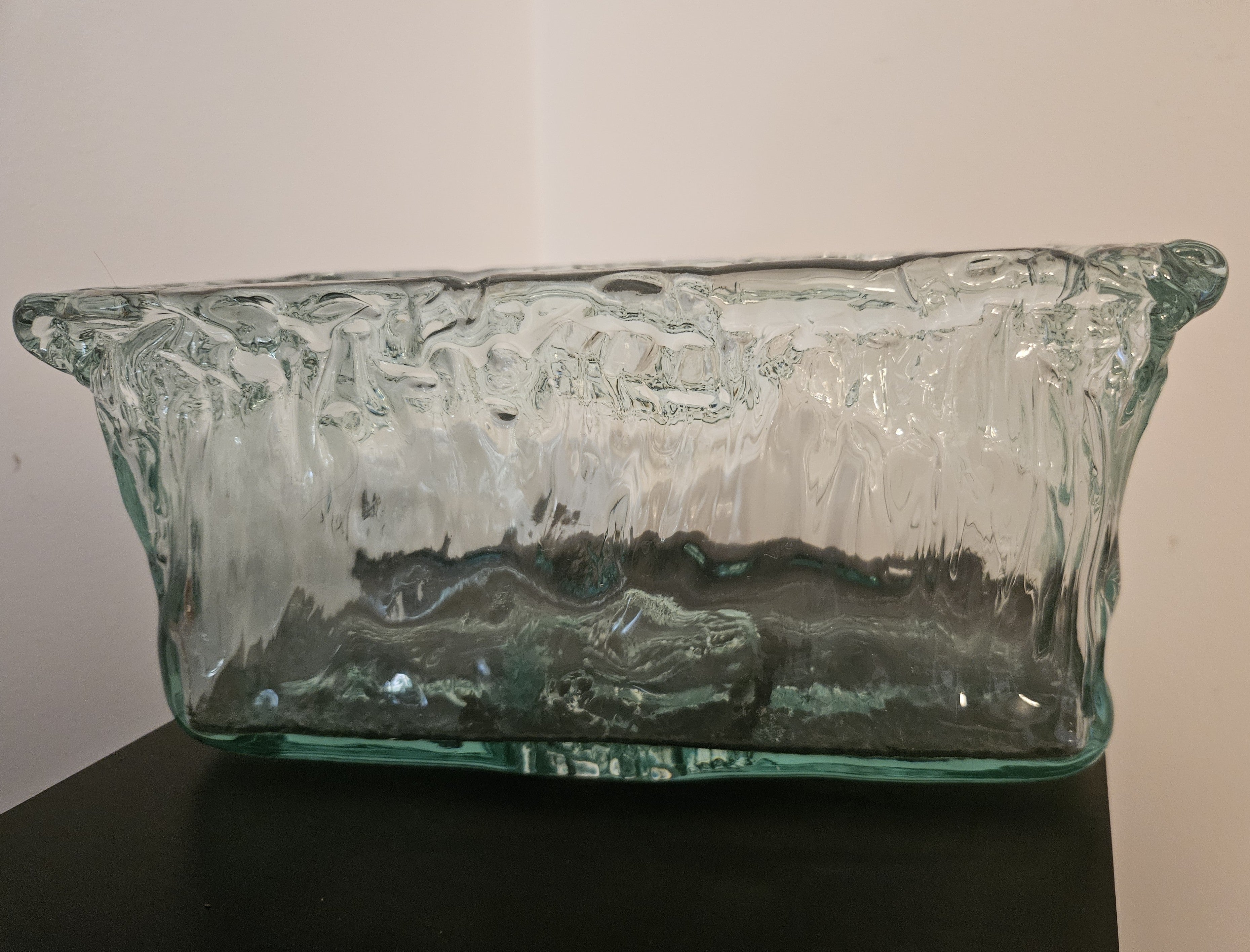 Vintage Authentic Recycled Ice Pattern Glass Bowl