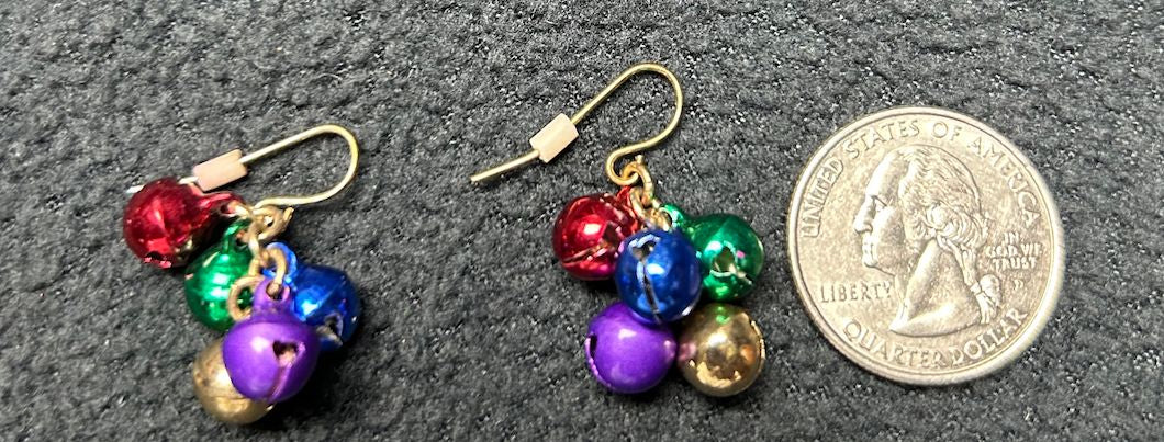 Colored jingle bell earrings