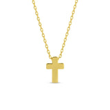 Small Simple Cross Necklace | Gold