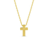 Small Simple Cross Necklace | Gold
