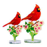 Spring Cardinal on Stem | 6.25" T 0.25in. Acrylic Flower