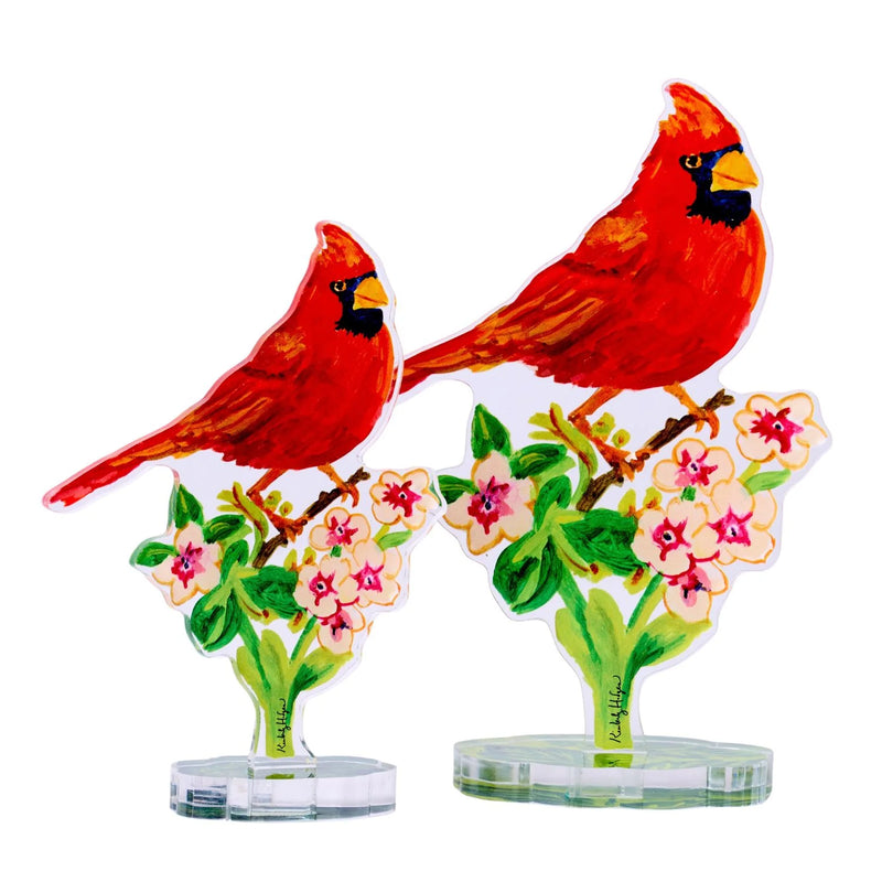 Spring Cardinal on Stem | 6.25" T 0.25in. Acrylic Flower by 112 - JSQ Mercantile