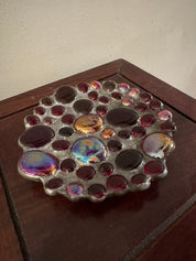 Handmade Stone and Pewter Footed Trinket Dish