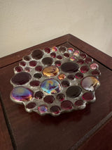 Handmade Stone and Pewter Footed Trinket Dish