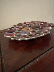 Handmade Stone and Pewter Footed Trinket Dish