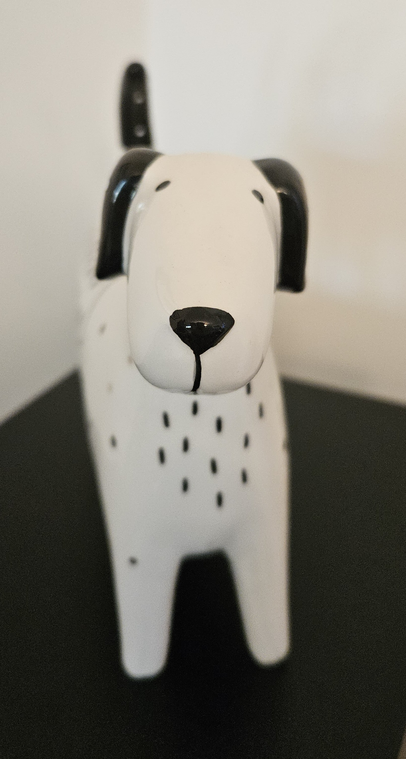 Vintage Ceramic Dog Statue with Abstract Design