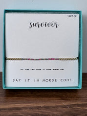 Survivor Morse Code Bracelet | Gold