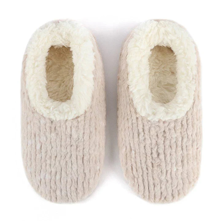 Oatmeal Teddy Bear Faux Fur Snoozies with Memory Foam