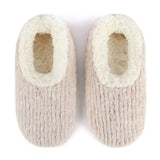 Oatmeal Cozy Teddy Bear Faux Fur Snoozies with Memory Foam - Medium (Shoe Size 7-8)