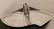 Vintage Hand Wrought Aluminum Relish Tray with Tulips