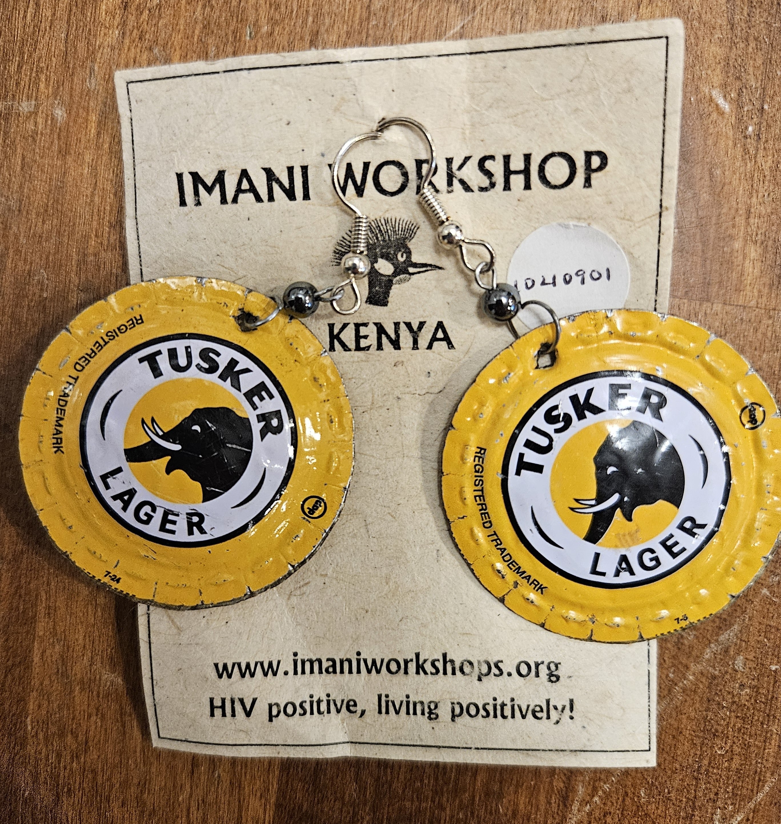 Tusker Lager Bottle Cap Earrings