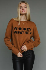 Whiskey Weather Knit Sweater – Brown/Caramel