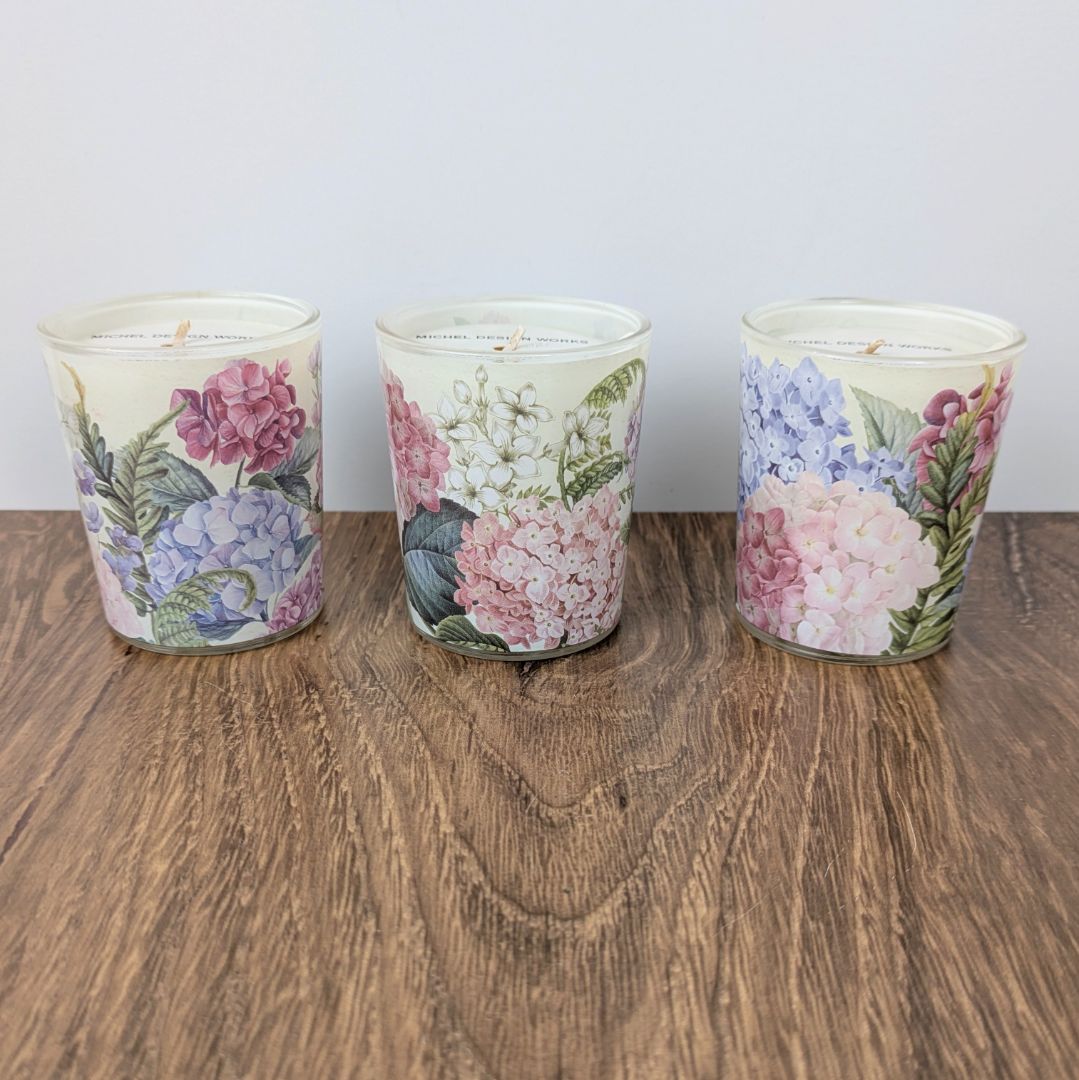 Wild Hydrangea 3 Votive Candle Gift Set