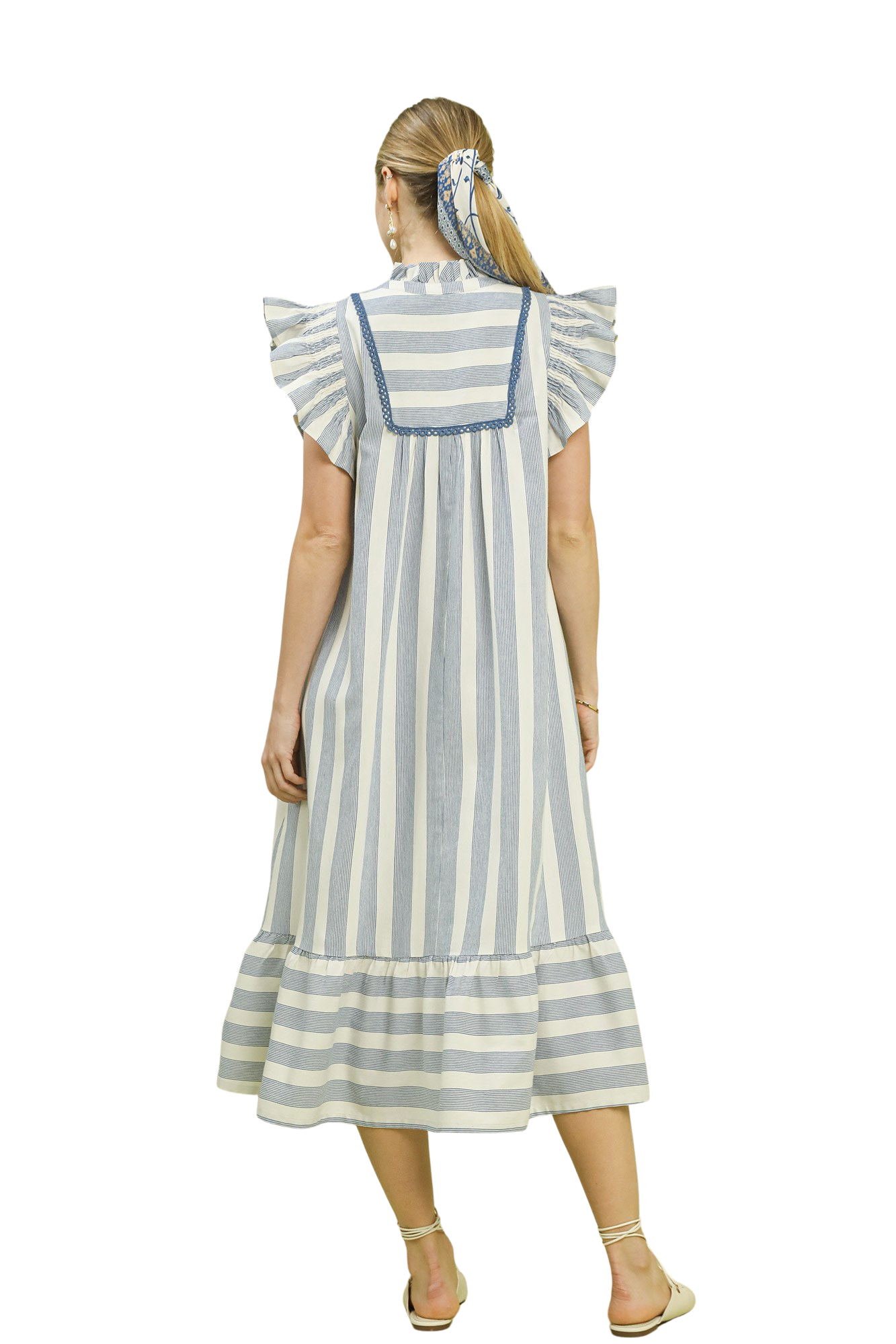 Willow Stripe Tiered Midi Dress