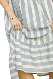 Willow Stripe Tiered Midi Dress
