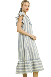 Willow Stripe Tiered Midi Dress