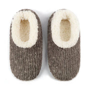 Grey Teddy Bear Faux Fur Snoozies with Memory Foam Slippers