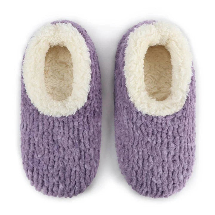 Purple Teddy Bear Faux Fur Snoozies with Memory Foam