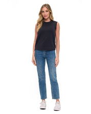 Sleeveless Scuba Top with Side Zipper Detail – Black