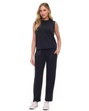 Sleeveless Scuba Top with Side Zipper Detail – Black