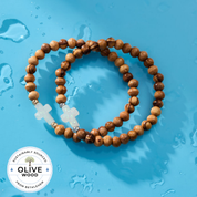Holy Water Olive Wood Cross Bracelet