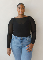Second Skin Sheer Long Sleeve Mesh Top – Curvy
