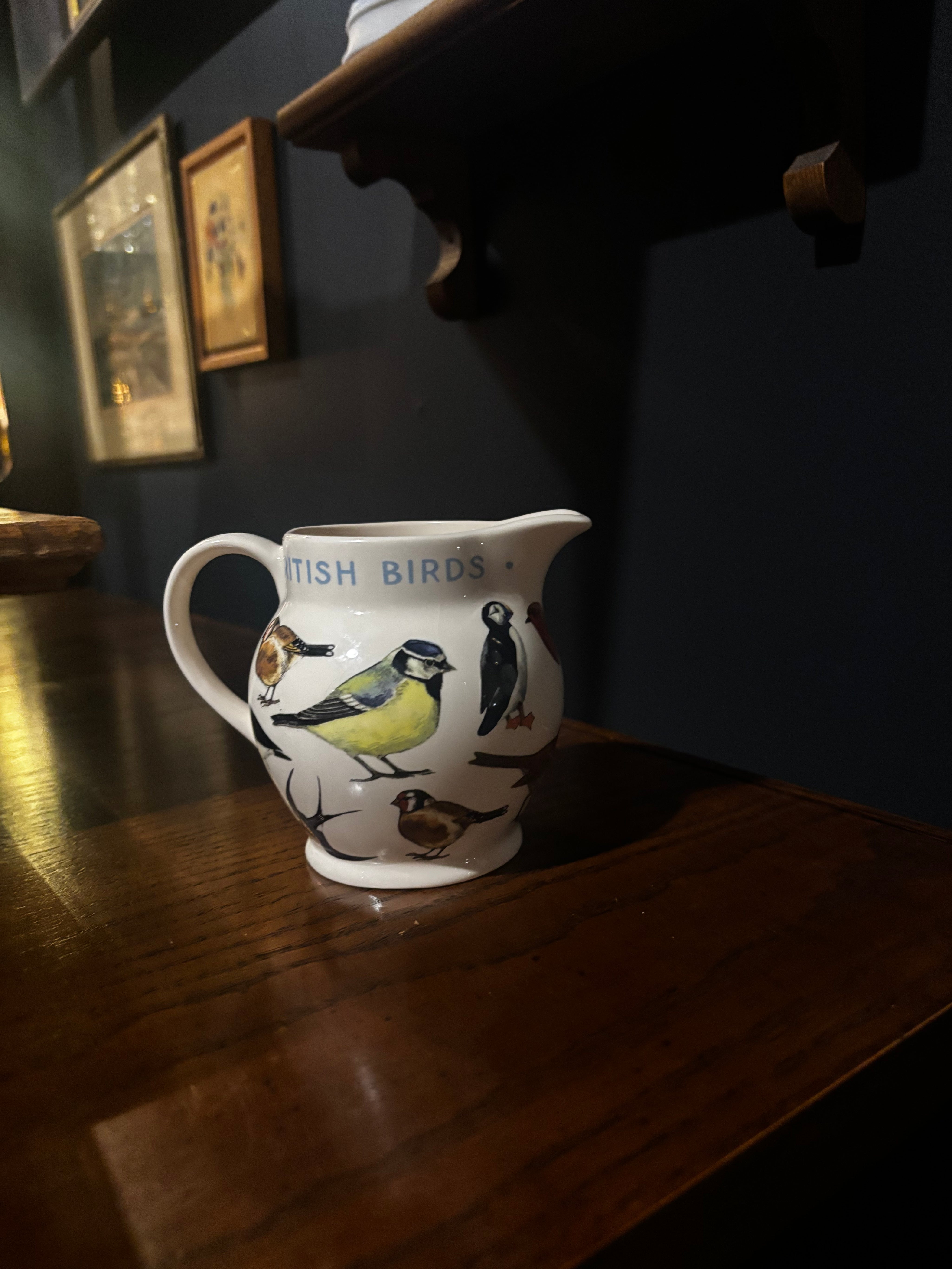 Emma Bridgewater "British Birds" half-pint milk pitcher